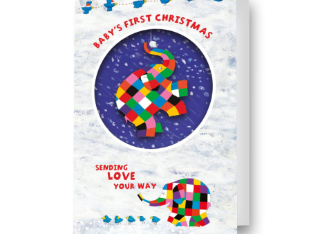 Elmer the Elephant Baby s 1st Christmas Card Online now