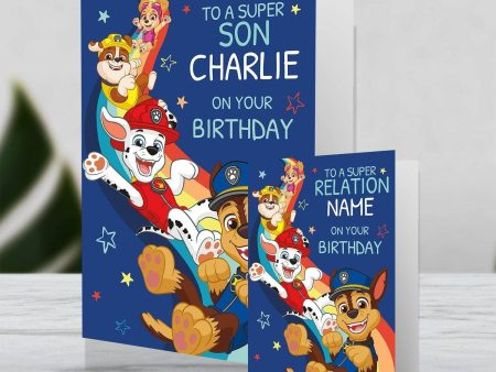 Paw Patrol Giant Personalised Rainbow Birthday Card Online Sale