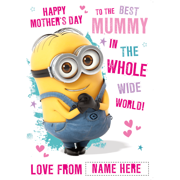 Despicable Me Minions Personalised  Best Mummy  Mother s Day Card Cheap