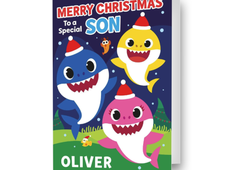 Baby Shark Personalised Son Christmas Card Online