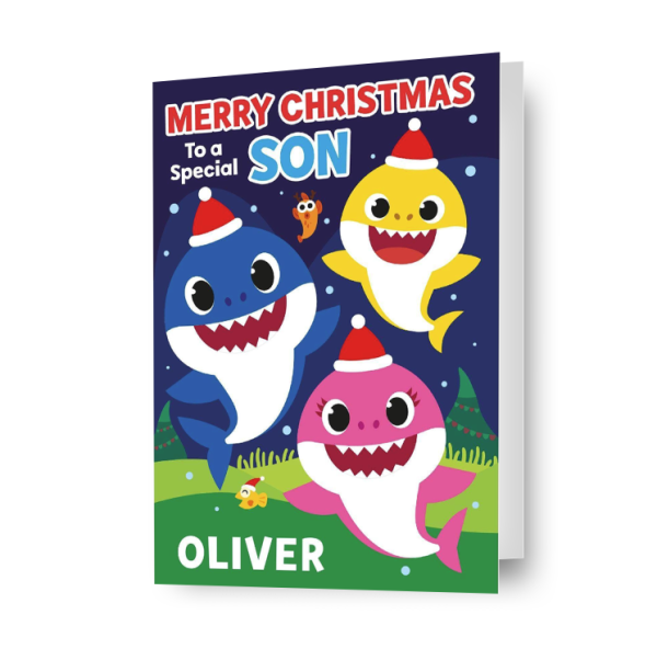 Baby Shark Personalised Son Christmas Card Online