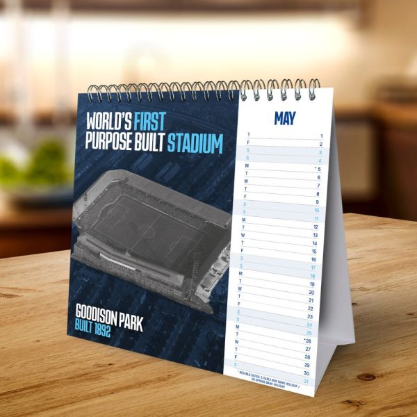 EVERTON FC 2025 DESK EASEL CALENDAR For Sale