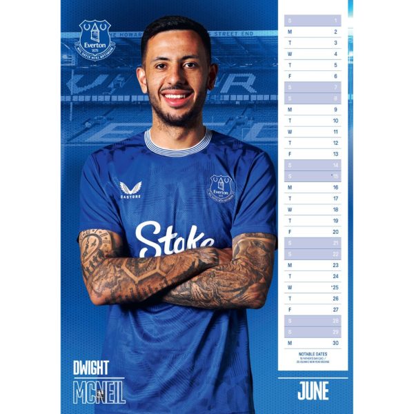 EVERTON FC 2025 A3 CALENDAR For Discount