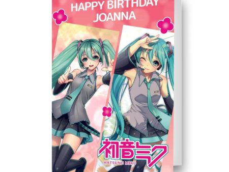 Hatsune Miku Personalised Pink Birthday Card Online Hot Sale