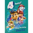 Paw Patrol Personalised Age 4 Birthday Card For Cheap