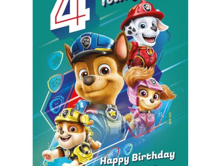 Paw Patrol Personalised Age 4 Birthday Card For Cheap