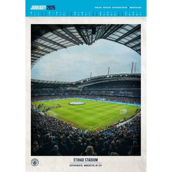 MANCHESTER CITY FC 2025 A3 DELUXE CALENDAR Fashion