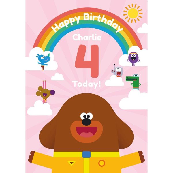 Hey Duggee Personalised Rainbow  Happy Birthday  Card Sale