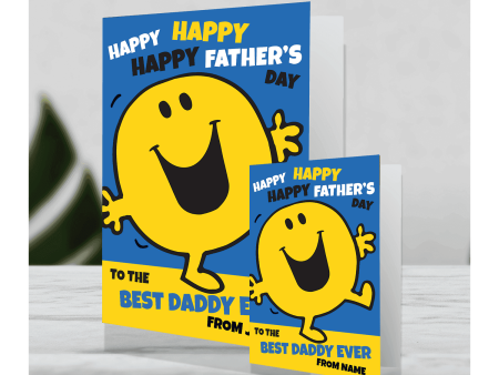 Mr Men & Little Miss Giant Personalised  Mr Happy  Father s Day Card For Cheap