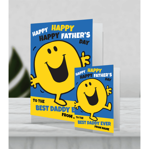 Mr Men & Little Miss Giant Personalised  Mr Happy  Father s Day Card For Cheap