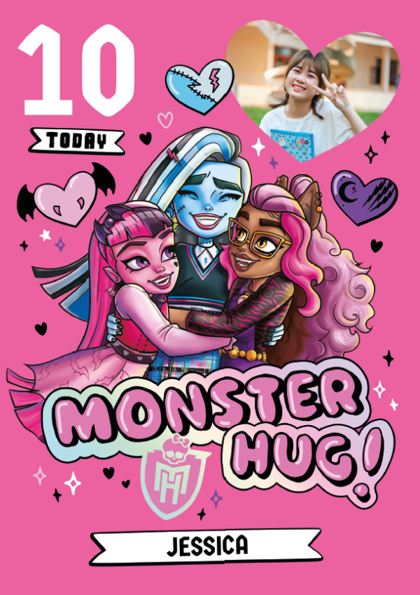 Monster High Personalised Photo Age Birthday Card Sale