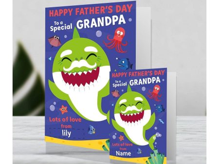 Baby Shark Giant Personalised  Grandpa  Father s Day Card Online Sale