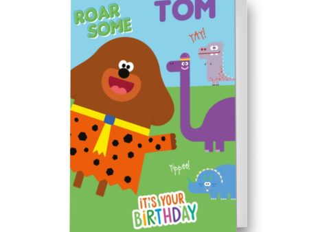 Hey Duggee Personalised  Roarsome  Birthday Card Discount