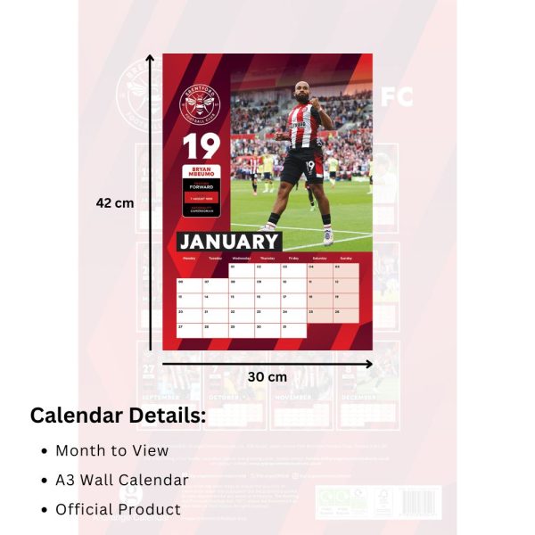 BRENTFORD FC 2025 A3 CALENDAR Online now