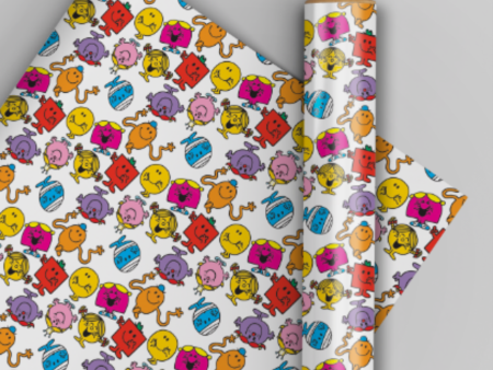 Mr Men & Little Miss 2m Roll Wrapping Paper Sale