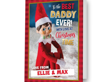 Elf On The Shelf Personalised  Daddy  Christmas Card Online now