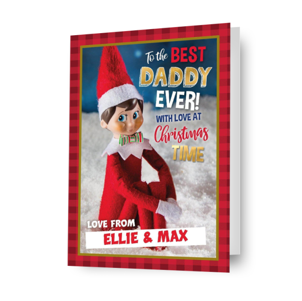 Elf On The Shelf Personalised  Daddy  Christmas Card Online now